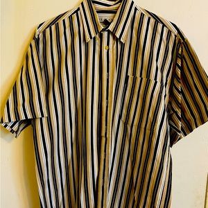 Tribute Dress Casual Button Up Dress Shirt Mens Medium Cotton